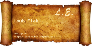 Laub Elek névjegykártya